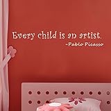 Pop Decors WL-0095-Vb Inspirational Quote Wall Decal, Every Child is An Artist [並行輸入品]
