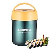 密封スープ缶 - 温かい食品容器、スプーン付き朝食カップ |ポータブルスープ魔法瓶 食品缶、スープ冷凍庫容器 スープマグ スプーン 食品フラスコ 電子レンジ ミルクカップ 食品ジャー容器