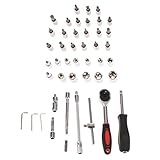 F Fityle DIY工具セット　自動車修理　ハードウェア　ドライバー　ソケット　ラチェットレンチキット　約46本入り