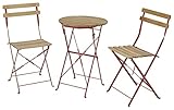 タカショー フォールドウッドテーブル 3点セット レッド
