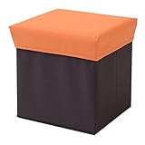 山善(YAMAZEN) 収納ボックススツール (幅29 奥行29) オレンジ MSS-C29P(OR/DBR)D