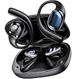 イヤホン bluetooth ブルートゥース イヤホン イヤフォン LEDディスプレイ表示 最大48時間再生 CVC8.0/ENC/AAC ノイズキャンセリング 自動ペアリング Type-C急速充電 マイク付き 左右分離型 テレワーク/通勤/通学/WEB会議(ホワイト)