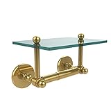 Allied真鍮Prestige Skyline Two Post Toilet Tissue Holder withガラスシェルフ P1000-GLT-24-PB 1