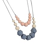 DOMIRE NK-DM005 Silicone Baby Teething Necklace for Mom to Wear - BPA Free and FDA Approved - Nursin