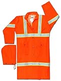 MCR Safety 201CL3X3 49-Inch Luminator Class 3 PVC/Polyester Coat with Detachable Hood and 3M Reflect