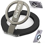BoYata マグネット式スマホリング MagSafe対応 バンカーリング スマホスタンド機能 360˚回転 角度調整可能 磁気増強メタルリ
