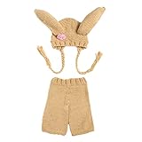 Zhhlinyuan 寝相アート ベビー服 Newborn Baby Boy Girl Costume Crochet Outfits Photography Props Beanie Hat + P