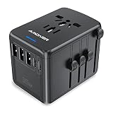 変換プラグ Amoner 海外電源変換アダプタ 急速充電 3 USB-Aポートと2 USB-Cポート付きと1*ACコンセント 4種セットACアダプター US/UK/EUR/AUS対応 TYPE-C 2000W/8A 5.6A Cタイプ海外旅行用マルチプラグ「海外専用」変換プラグ