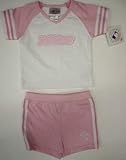 24か月Minnesota Twinsピンク/ホワイトピンストライプトップとショーツセット