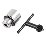 uxcell ドリルチャック　キータイプ　電動パワーツール　ブラック　シルバー　0.3-4mm　金属素材