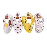 BabyPrice 4 Packs Designer Bandana Style Baby Bibs, 100% Organic Cotton Bib by BabyPrice
