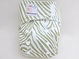 Kawaii New Improved Little Green Baby Bamboo Newborn Diaper in Pistachio Green Stripes by Kawaii Bab
