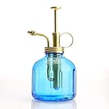 純粋なスタイルの植物の姉妹 - 真鍮の吹き付け器付きブルーカラーガラスボトル（マットゴールドカラー）