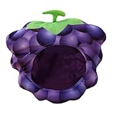 [Lurrose] ぶどう 被り物 かぶりもの 帽子 ぬいぐるみ素材 柔らかい 軽量 快適性 おもしろ 面白い パーティーキャップ イベント お祝い 仮装パーティー ドレスアッププレイなどに適用 写真 小道具 プレゼントに最適 パープル