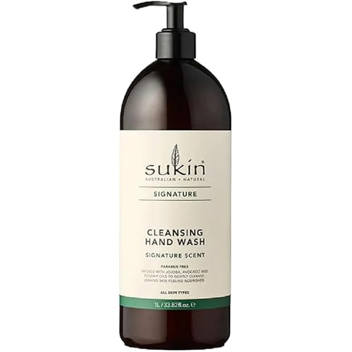 Sukin Signature Cleansing Hand Wash 1L, Gently Removes Impurities From The Hands With Jojoba, Avocado & Rosehip Oil, Australi