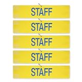 腕章 スタッフ 5枚セット 日本製 マジックテープ 安全ピン付き イベント 学校 STAFF (イエロー)