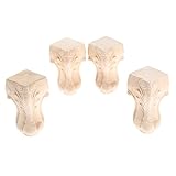 ヨーロピアン家具ソリッド脚木材彫刻足で使用浴室キャビネット木製 12*6cm SZ070090012535RK-1-U4