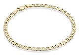 Miabella 18K ゴールド オーバー スターリングシルバー イタリア製 3mm 4mm ソリッド ダイヤモンドカット マリナー リンク チェーン ブレスレット メンズ レディース 6.5 7 7.5 8インチ イタリア製, スターリングシルバー, 適用なし