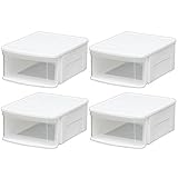 アイリスオーヤマ 収納ボックス チェストI 幅35.5×奥行44.5×高さ19.7cm ホワイト/クリア 4個セット S