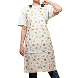 [シアンメシャン] トリミング 防水 エプロン バックルタイプ ドッグフェイス トリマー 美容師 理容 サロン トリミング ホワイト 白 犬 ドッグ