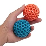 犬用おもちゃ 3Dプリントメッシュストレスボール 中空伸縮性スクイーズ 犬のストレスを和らげるハンドグリップボール 2個セット