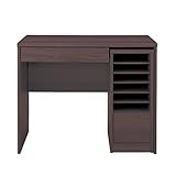 省スペースに収納できるデスク・ワゴンセット　　ダークブラウン