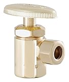 LDR 537 5101PB 3/8-Inch Comp by 1/2-Inch FIP Shut-Off Angle Valve Low Lead, Polished Brass [並行輸入品]