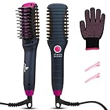MEXITOPストレートブラシ ヘアアイロン ストレートアイロン 電熱ブラシ 火傷防止