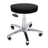 低反発 スツール DX 高さ43～55cm ブラック [ エステスツール キャスター付き 昇降式 オフィスチェア 丸椅子 スツール イス 椅子 チェア ]