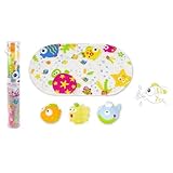 Kushies Baby 4 Piece Bath Mat and Squirter Set, Marine by Green Frog Art [並行輸入品]