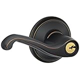 Schlage F51AFLA716 Aged Bronze Flair Keyed Entry F51A Panic Proof Door Lever Schlage Lock Company [並