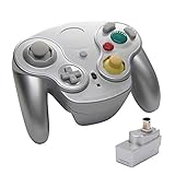 Gaming PS3 コントローラー 2.4ワイヤレスBluetooth接続 ニンテンドーゲームキューブコンソール用Wavebird wiiコントローラーリモートゲームパッドジョイスティック,銀