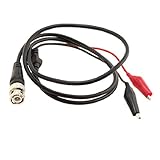 uxcell　BNCケーブル　テストリードプローブ　同軸ケーブル　BNCオスプラグQ9-2ワニ口クリップ　90cm　ブラック　レッド　テストリード　BNCコネクタ　75Ω
