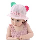 ファートーク(FURTALK) 夏 ベビーハット 赤ちゃん 日避けハット 子供用 可愛い 耳付きハット ネコプリント メッシュ 通気性良い 紫外線対策