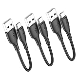 マイクロUSBケーブル0.15mショートコード、HOTNOW [3本、15cm] Android Micro USB Charger Galaxy S7 S6 S7 Edge S5、Note 5、PS4、PowerBankなどの耐久性のあるショートケーブル急速充電コード