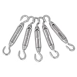 agile-shop 304ステンレススチールターンバックルワイヤロープテンション5個パック M4