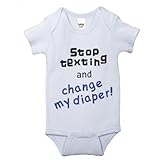 Cute Baby One-piece Bodysuit - Stop Texting and Change My Diaper by Ganz [並行輸入品]