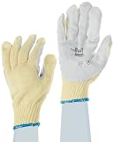 Ansell 70-282 Leather Pad Glove, Cut Resistant, Knitted Kevlar Liner, X-Large (Pack of 12 Pairs) by 