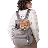 [citydog] ネオプレーンバックパックキャリー 【軽量/丸洗いOK/たっぷり収納/飛び出し防止/クッション底板】 犬用 （超小型犬/小型犬/中型犬）おしゃれ リュック 通気性 散歩 交通機関 お出かけ アウトドア (旅行 通院 避難) シティドッグ s-grey