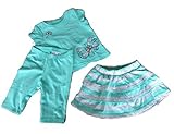 Baby Girls Slub TeeシャツShorts Skort &カプリレギンスセット( 3個入り) カラー: ブルー