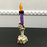 elegantstunning LEDスケルトンの手の炎のないキャンドルライトハロウィンパーティーの装飾的なランプノベルティティーライト（パープル）
