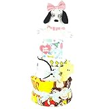 おむつケーキ スヌーピー ベル ウッドストック 3段 出産祝い ベビーギフト タオル ハンドパペット snoopy8