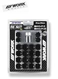 WORK（ワーク） アルミ製ホイールナット ロックナット入り２０個セット WORK正規品 RSナットセット (ブラック, M12 x P1.25)