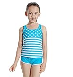 [FERE8890] 女の子 ベビー 水着 2着 セパレート 星柄 ストライプ パンチら防止 色落ちない 縫製がいい 速乾性 優れる伸縮性 上品 超ナイス スカイブルー 10# 適合身長120〜140