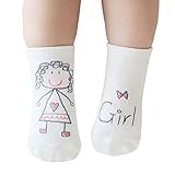 ベビー幼児ボーイズガールズの漫画滑り止めソックスコットンクルーウォーカー (S（0-2歳）, ガール)