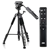 JJC 多機能 ビデオカメラ 三脚 リモコン 三脚 ソニー VCT-VPR1 互換品 Sony FX30 HDR-CX470 FDR-AX45 FDR-AX60 HDR-PJ680 HDR-CX680 FDR-AX30 AX33 AX40 AX53 AX55 AX100 α7IV α7 IV ZV-1 α1 α7R IV III α7 III α7S III α6600 α6000 RX10 IV など適用 Handycam ハンディカム カメラ適用 一眼レフ用 取り外し可能リモコン 4段階伸縮