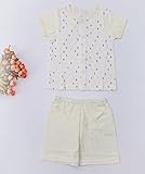 iTimes キッズ前開きセット　子供ルームウェア　室内着　オーガニックコットン　100％　半袖 (66, 黄)