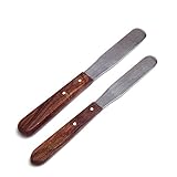 Annhua 歯用ラボ用ステンレス製の耐熱性　ミキシングスパチュラ　大2本+小2本　木製ハンドル