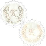 日本製 イニシャル {K} ガーゼ ハンドタオル ハンカチ 綿 １２０匁