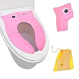 FayTun 2018新型 折りたたみ式補助便座 子供用補助便座 携帯トイレ 抗菌 滑り止め　挟まれ防止 コンパクトに畳めるオマル 品質保証 ピンク 全三色